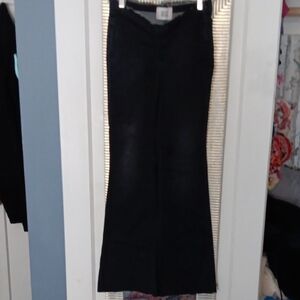 BDG Black Flare Pants, Pull On With Elastic Waistband & Side Zipper.